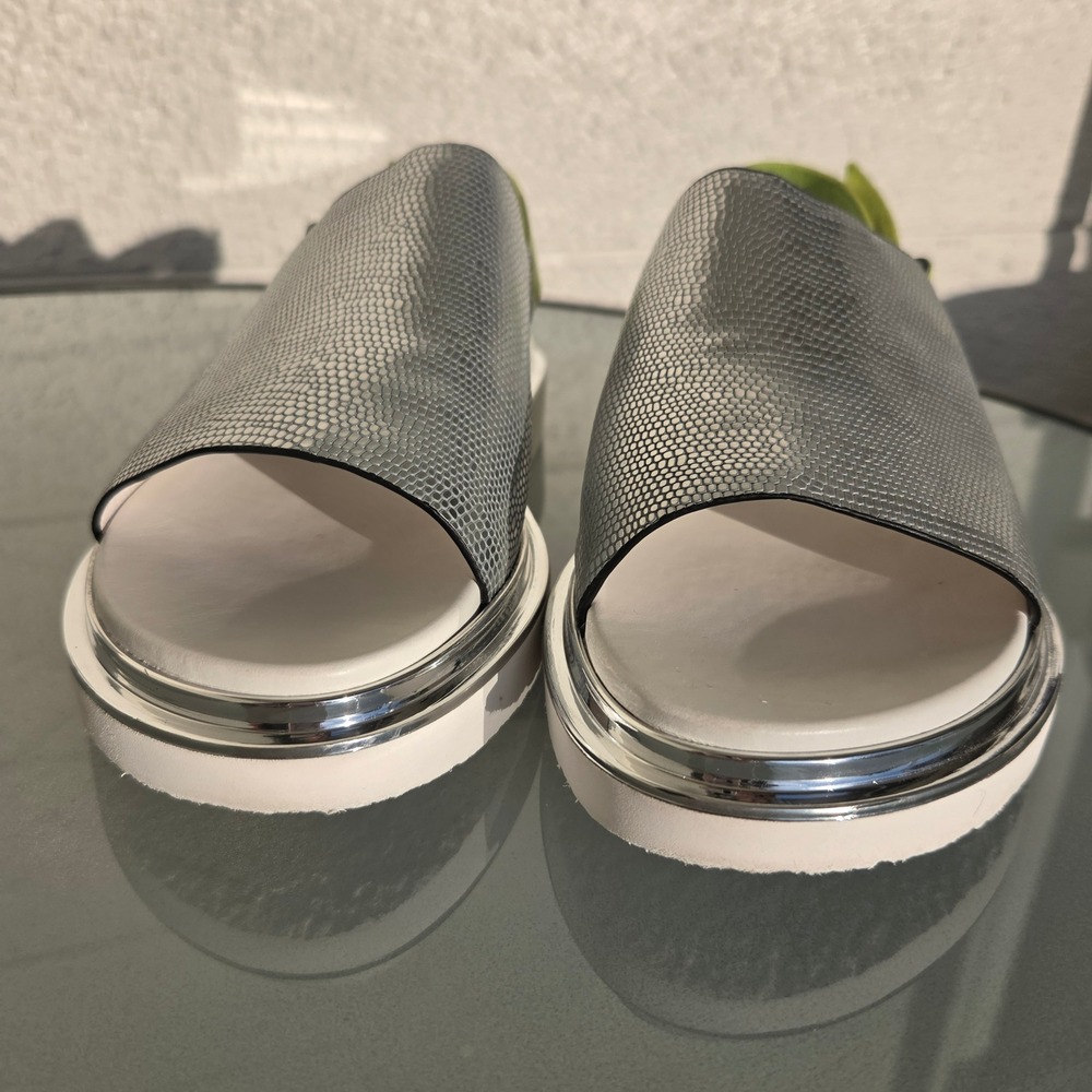 United Nude Rico Sandal Silver Neon Lime Green Platform Slingback Womens 37 - Picture 3 of 11